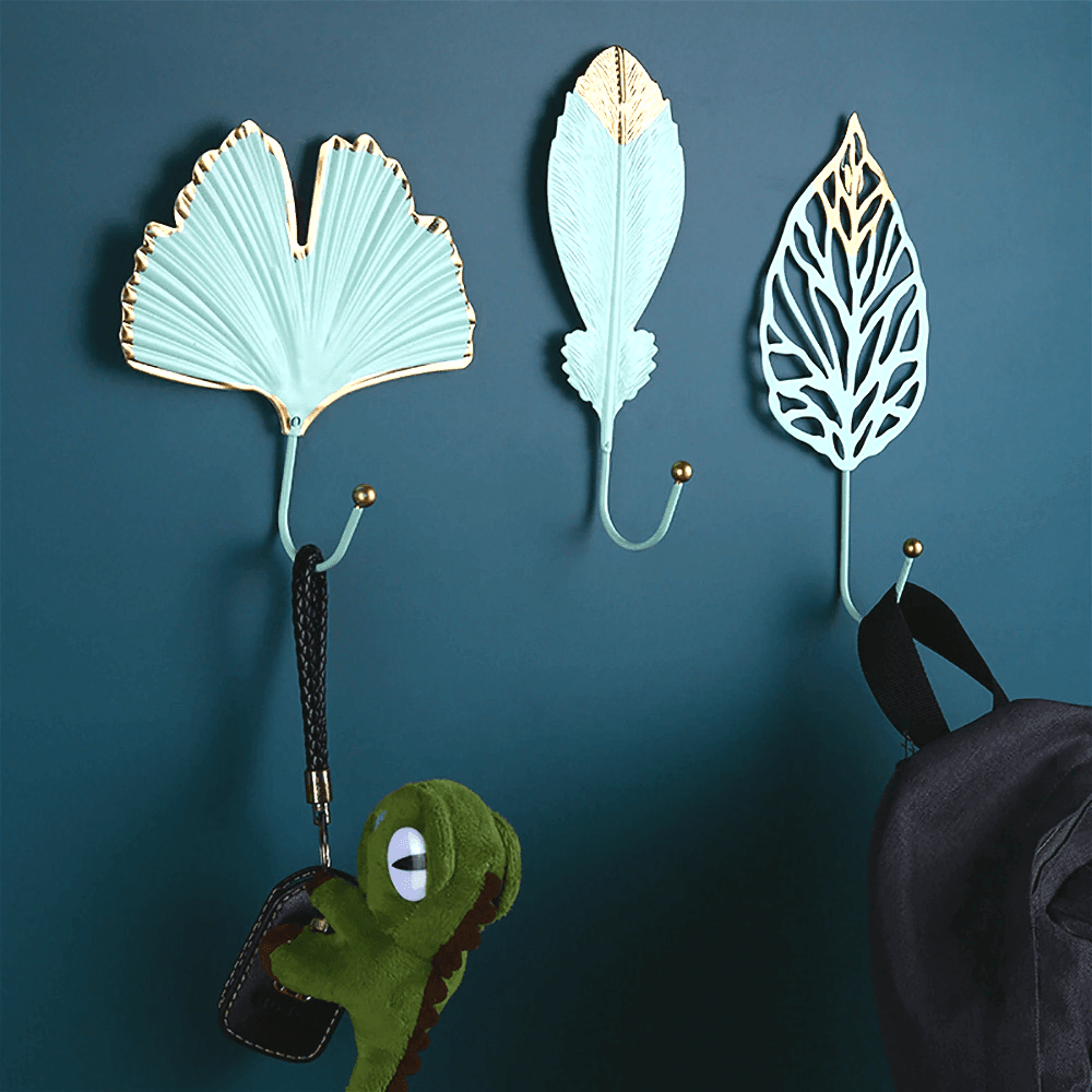 Nature's Leaves Metal Wall Hooks