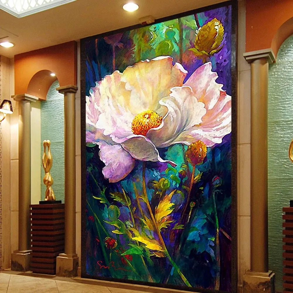 3D Large Romantic Vintage Floral Wallpaper