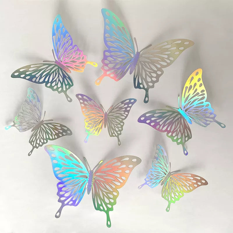 3D Effect Crystal Butterflies Wall Sticker