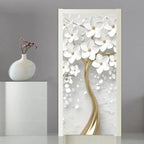 3D Stereo White Flowers Mural Wallpaper
