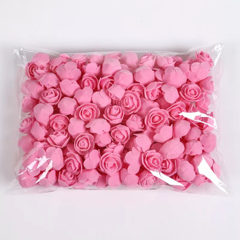 50/100/200 Pieces Teddy Bear of Roses 3cm Foam Wedding Decorative Christmas Decor for Home Diy Gifts Box Artificial Flowers