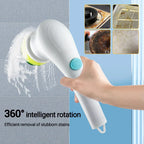 Electric Spin Scrubber Shower Bathroom Kitchen Cleaning Brush with 5 Brush Heads Handheld Cordless Portable Cleaning Tools