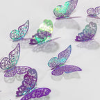 3D Purple Blue Butterflies Wall Stickers
