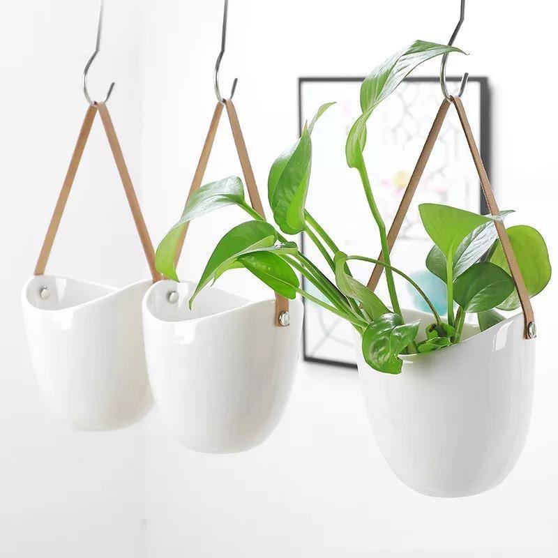 Ceramic Satchel Hanging Planters