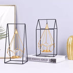 Geometric Iron Hanging Lantern Candle Holder or Vase