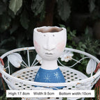 Caricature Portrait Face Figurine Sculpture Planter