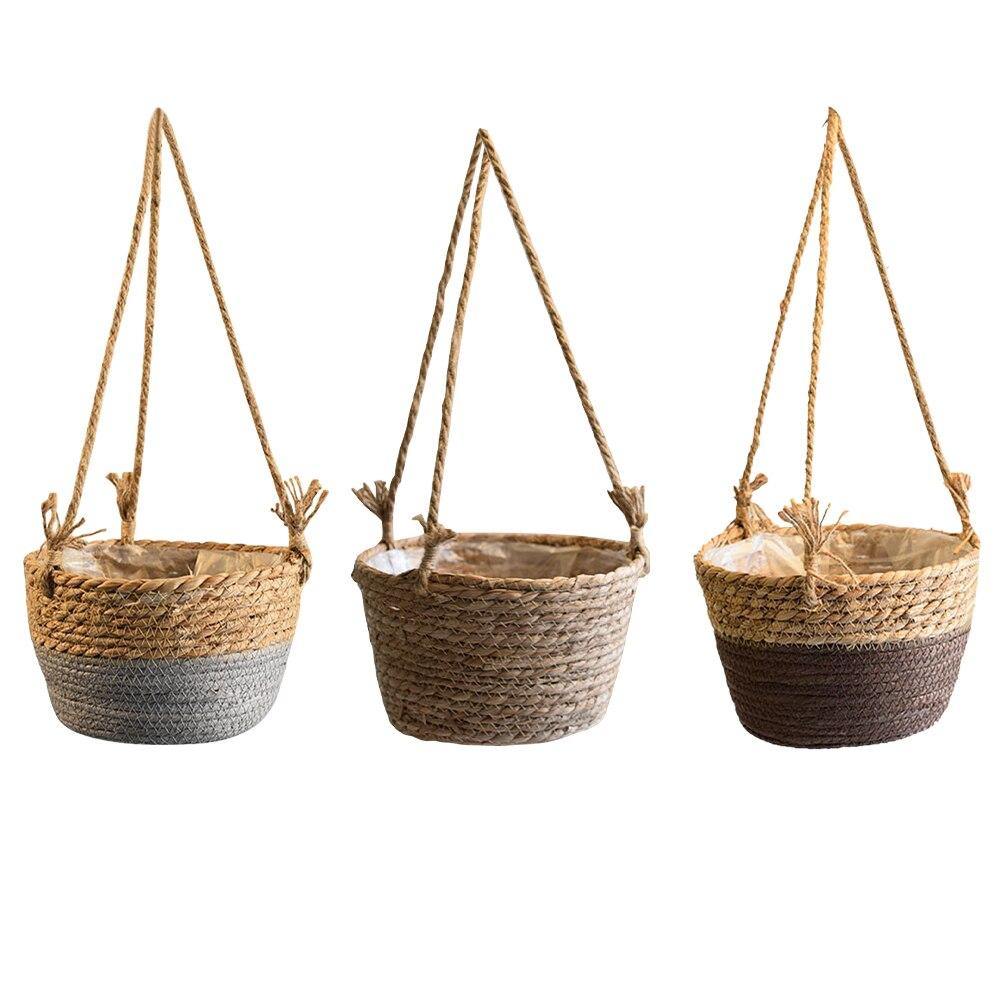 Woven Jute Rope Hanging Planter Basket