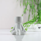 Little Human Ceramic Succulent Planter Legs Crossed / White | Sage & Sill
