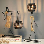 Abstract Figurine Metal Candle Holder