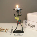Abstract Figurine Metal Candle Holder 1 Candle on Head / Colorful | Sage & Sill