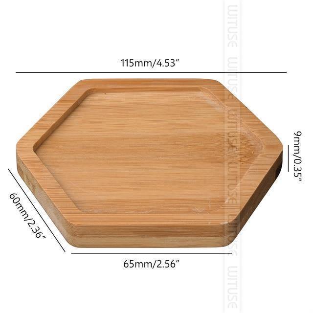 Natural Bamboo Planter Saucer Trays Hexagon / Large | Sage & Sill