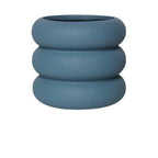Round Rolls Ceramic Plant Pot SteelBlue / Small | Sage & Sill