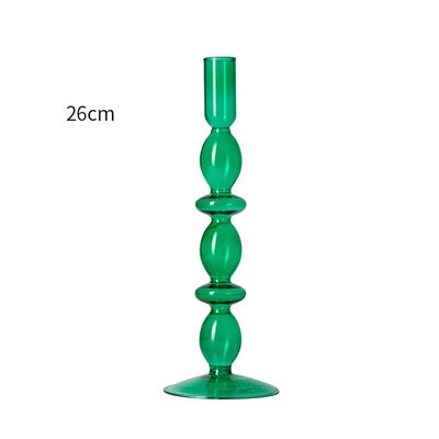 Handmade Colored Vintage Glass Candlestick Candle Holder