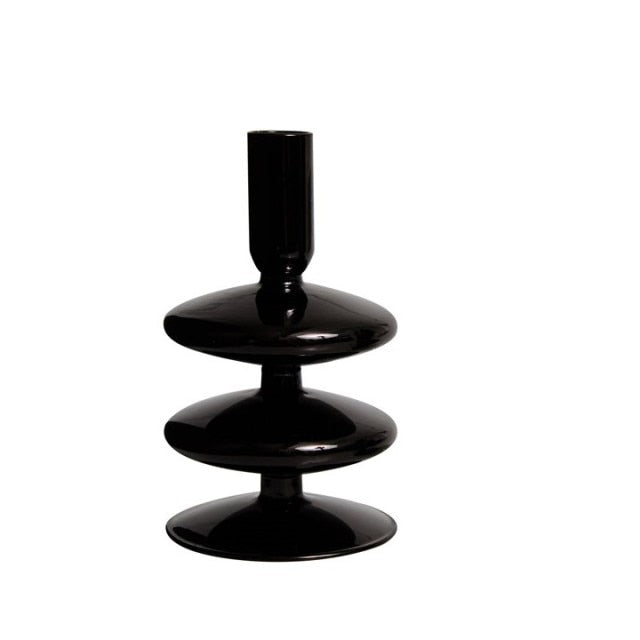 Handmade Colored Vintage Glass Candlestick Candle Holder