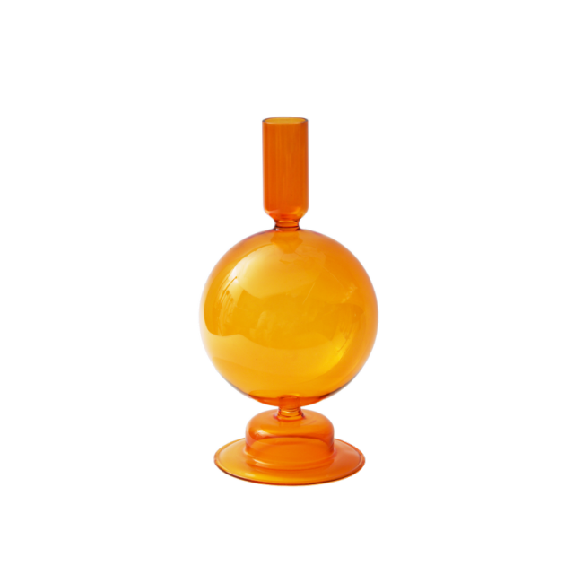 Handmade Colored Vintage Glass Candlestick Candle Holder